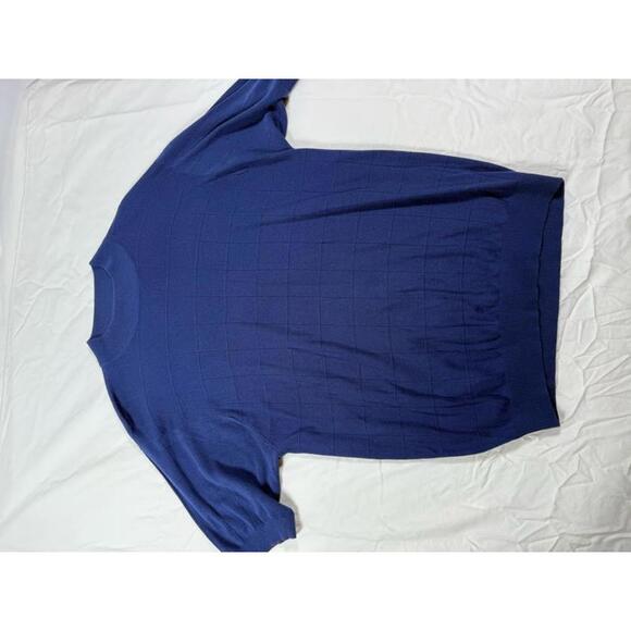 Paul Fredrick Other - Paul Fredrick Blue Silk Short Sleeve Sweater Large